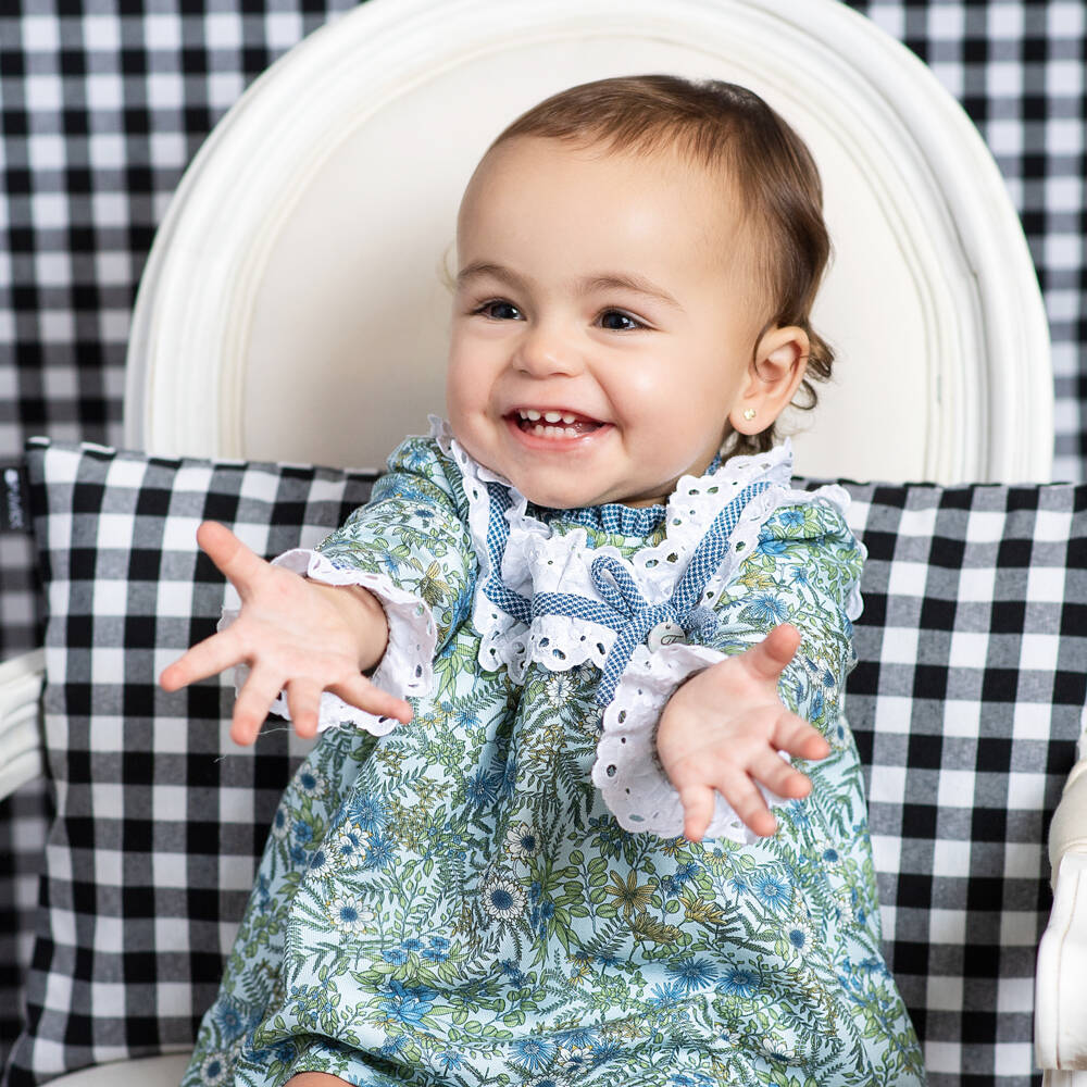 Foque-Girls Floral Cotton Dress with Bloomers | Childrensalon Outlet