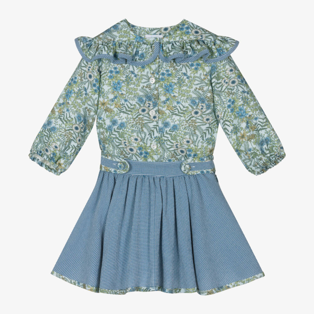 Foque-Girls Floral Gingham Skirt Ensemble | Childrensalon Outlet