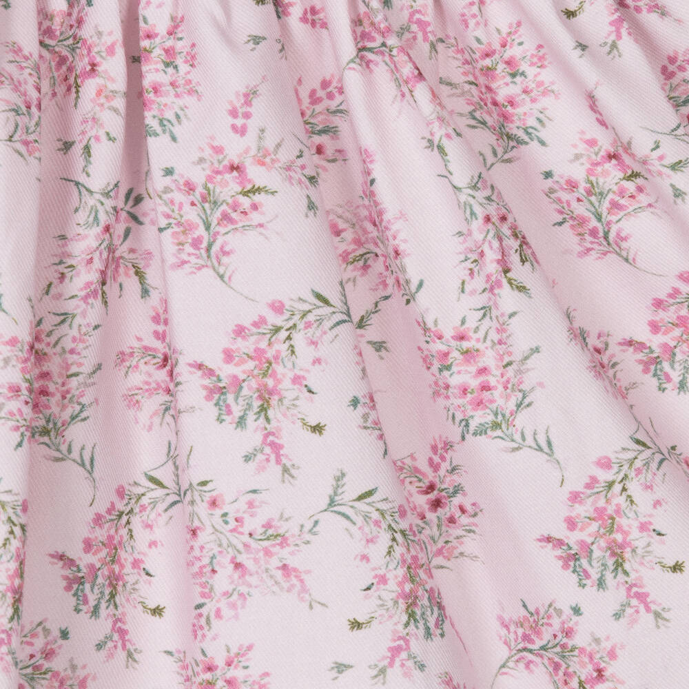 Foque-Girls Floral Pink Cotton Dress | Childrensalon Outlet