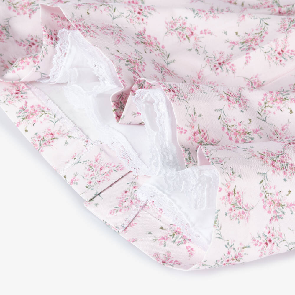 Foque-Girls Floral Pink Cotton Dress | Childrensalon Outlet