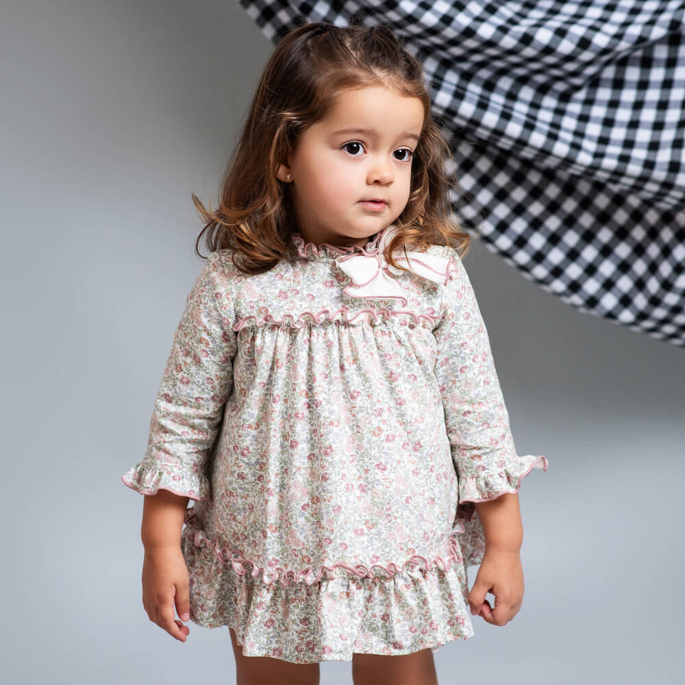 Foque-Girls Floral Pink Cotton Gown | Childrensalon Outlet