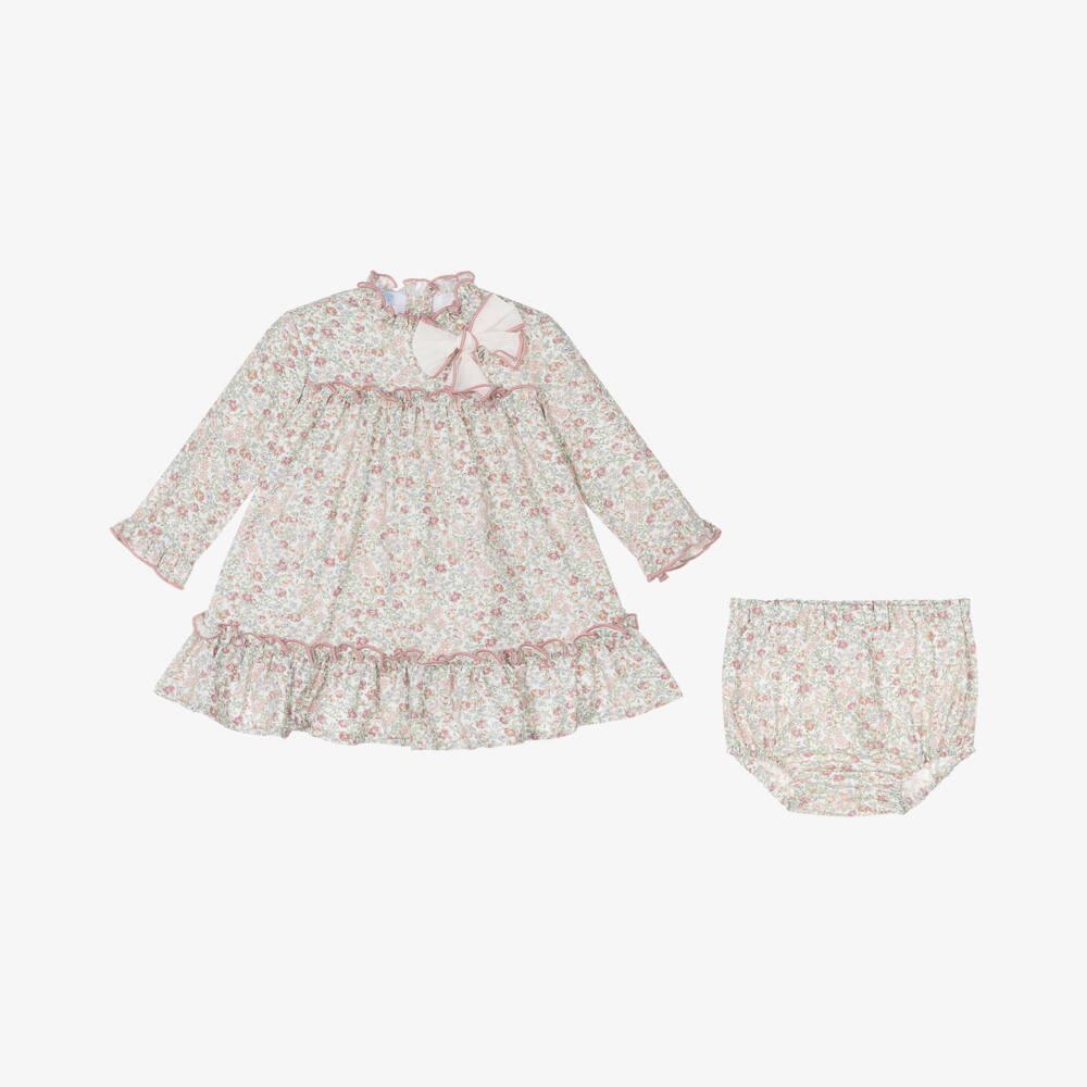 Foque-Girls Floral Pink Cotton Gown | Childrensalon Outlet