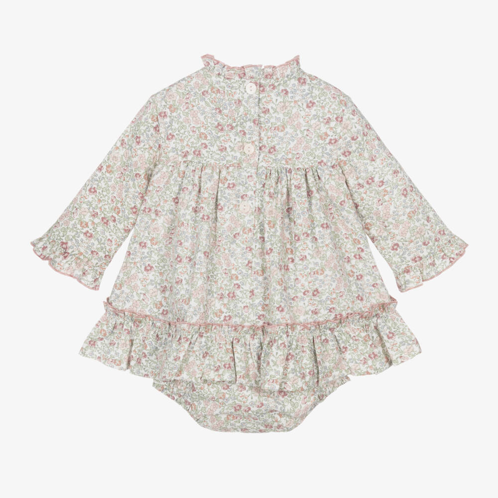 Foque-Girls Floral Pink Cotton Gown | Childrensalon Outlet