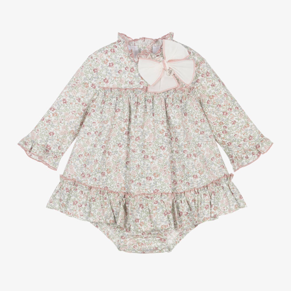 Foque-Girls Floral Pink Cotton Gown | Childrensalon Outlet