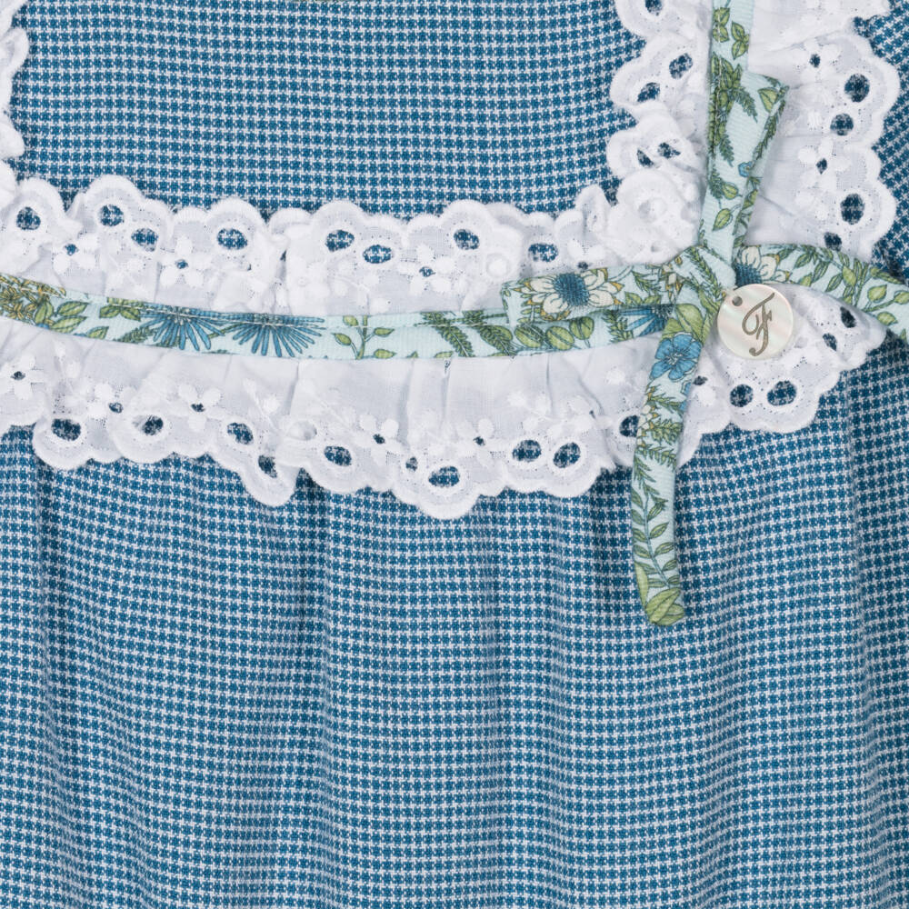 Foque-فستان جينغهام فيسكوز لون أزرق | Childrensalon Outlet