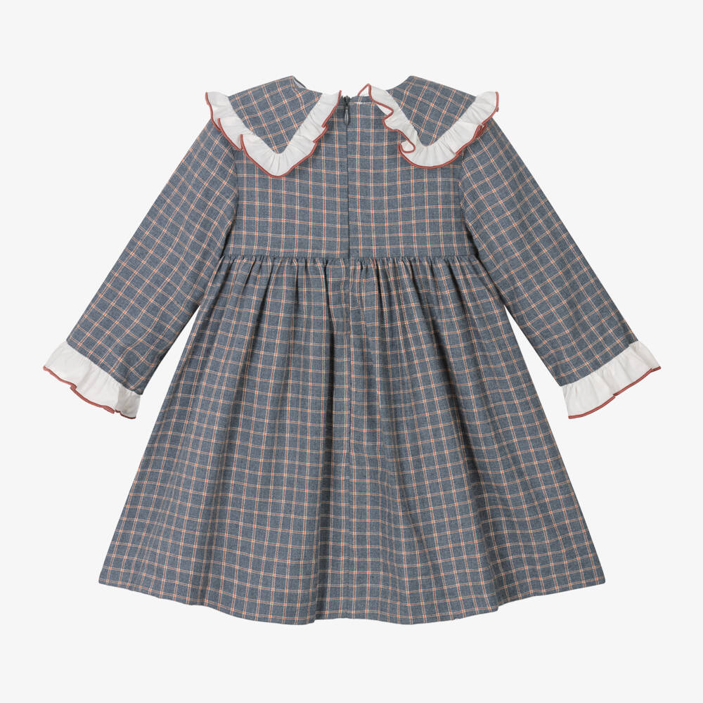 Foque-فستان قطن كاروهات لون أزرق | Childrensalon Outlet