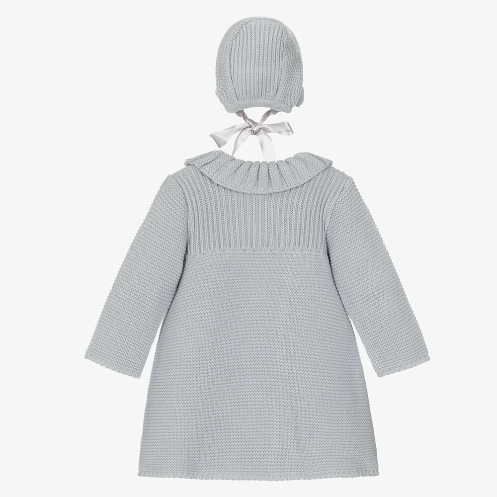 Foque-Girls Grey Knitted Coat Set | Childrensalon Outlet