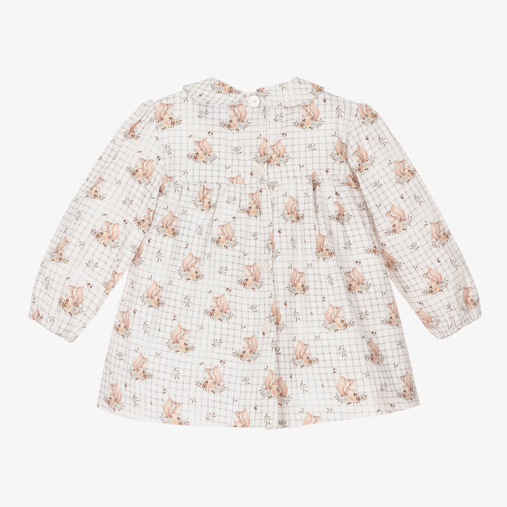 Foque-Кремово-зеленое платье с белками | Childrensalon Outlet