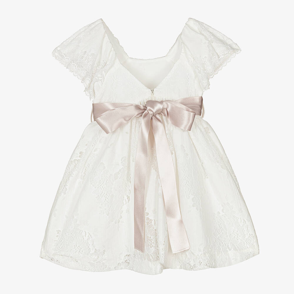 Foque-Girls Ivory Lace Dress | Childrensalon Outlet
