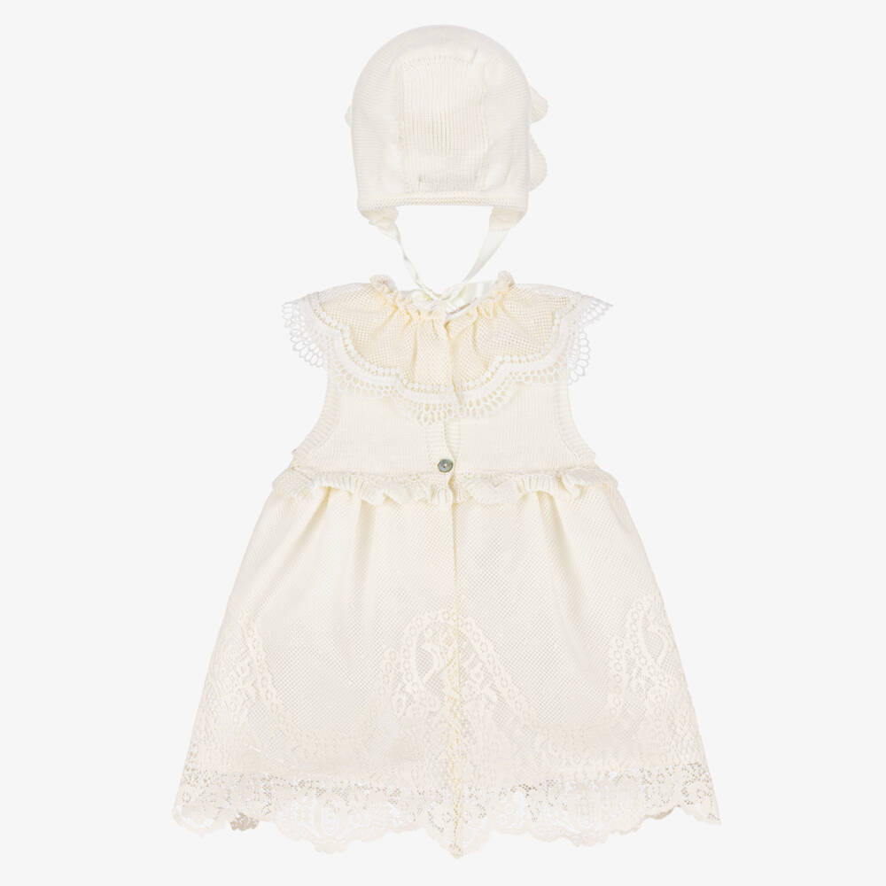 Foque-Girls' Ivory Lace Dress Ensemble | Childrensalon Outlet