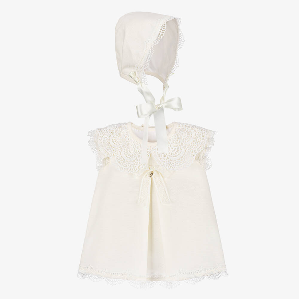 Foque-Girls Ivory Lace Dress Ensemble | Childrensalon Outlet