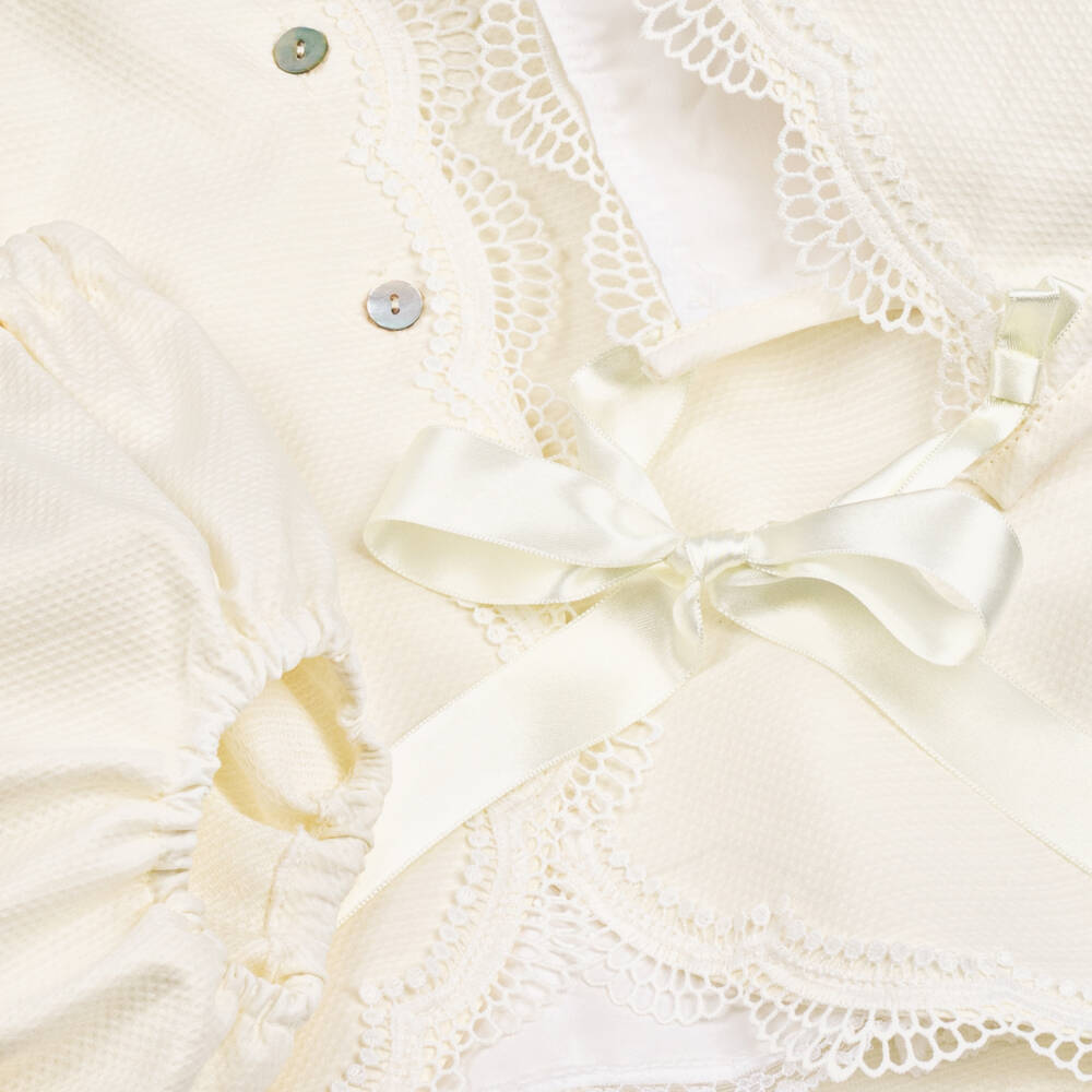 Foque-Girls Ivory Lace Dress Ensemble | Childrensalon Outlet