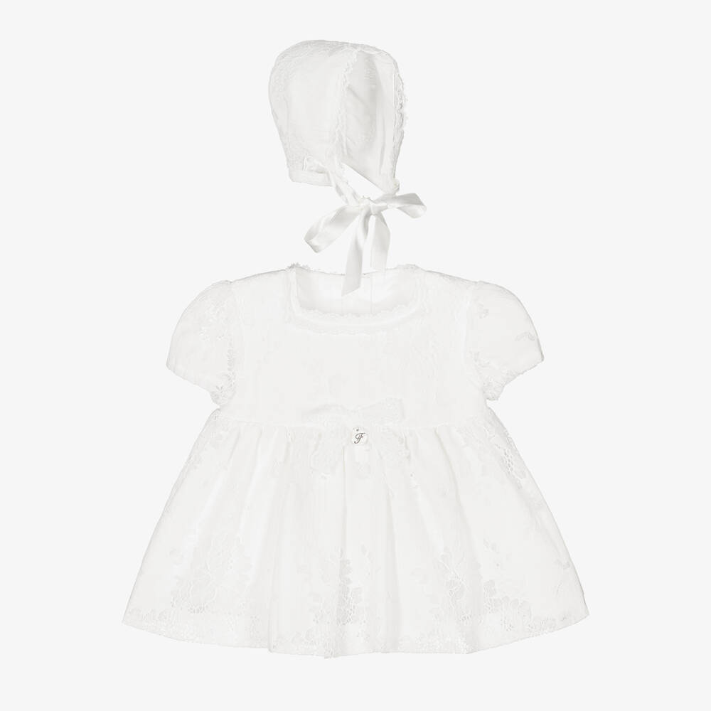 Foque - Ensemble robe ivoire à dentelle | Childrensalon