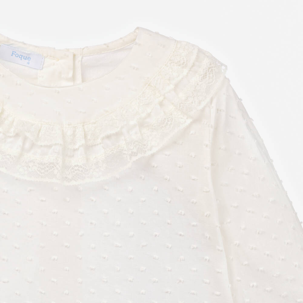 Foque-Girls Ivory Top & Black Velour Skirt | Childrensalon Outlet