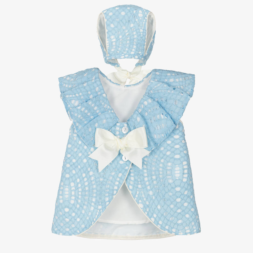 Foque-Girls Light Blue Dress Set | Childrensalon Outlet
