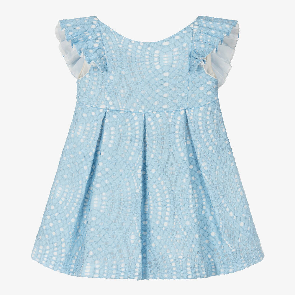 Foque-Girls Light Blue Lace Dress | Childrensalon Outlet