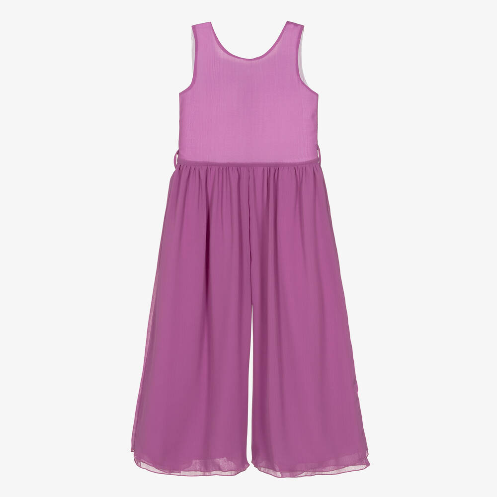 Foque-Girls Lilac Chiffon Jumpsuit | Childrensalon Outlet