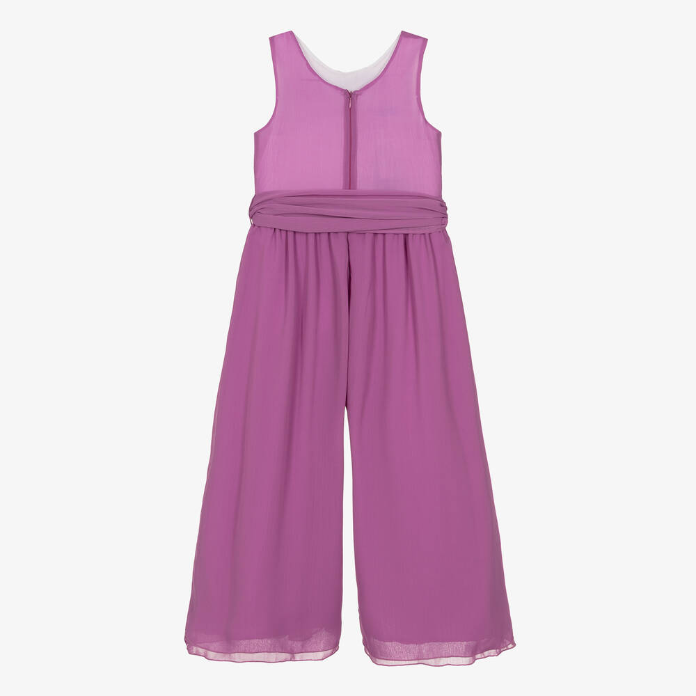 Foque-Girls Lilac Chiffon Jumpsuit | Childrensalon Outlet