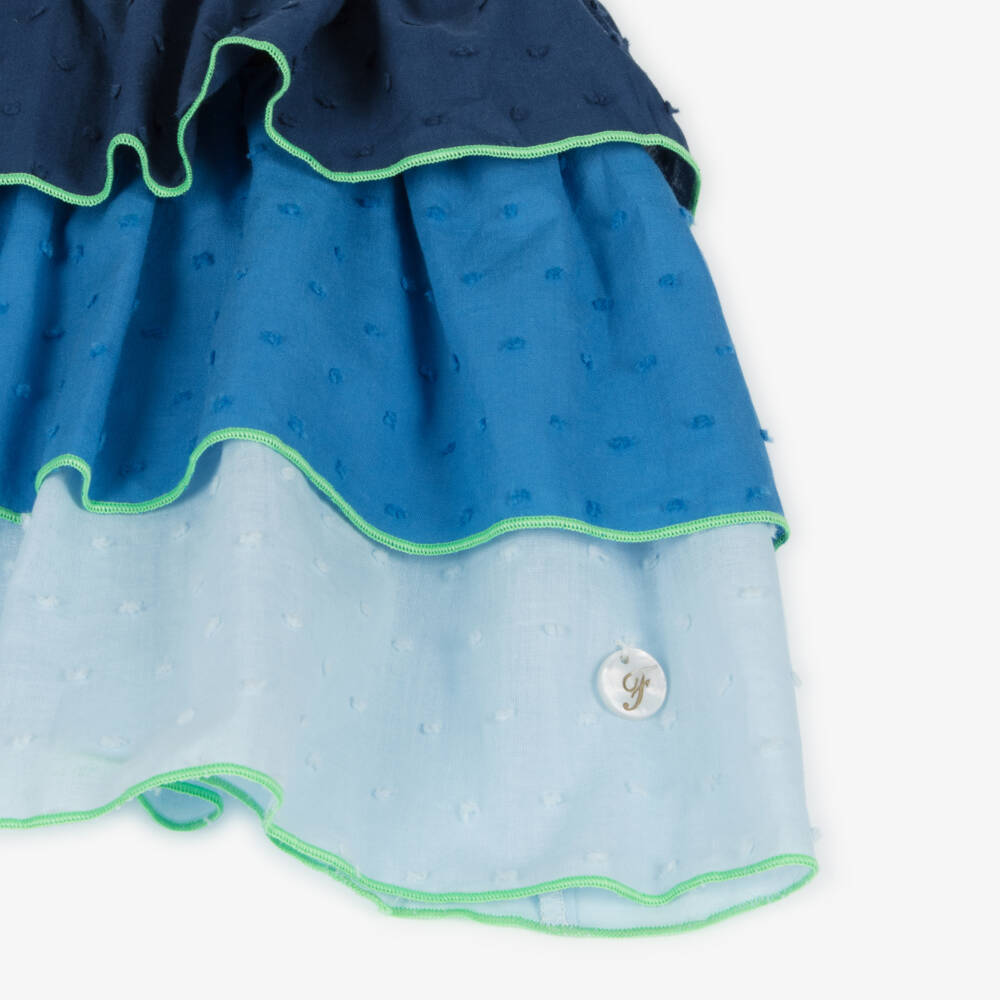 Foque-Girls Navy Tiered Top & Shorts Set | Childrensalon Outlet