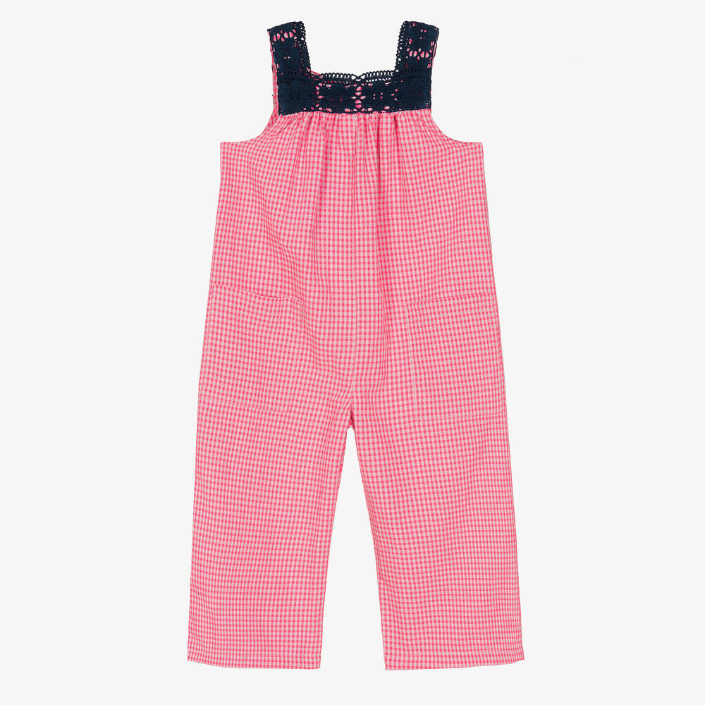 Foque - Vichykaro-Jumpsuit in Rosa und Blau | Childrensalon