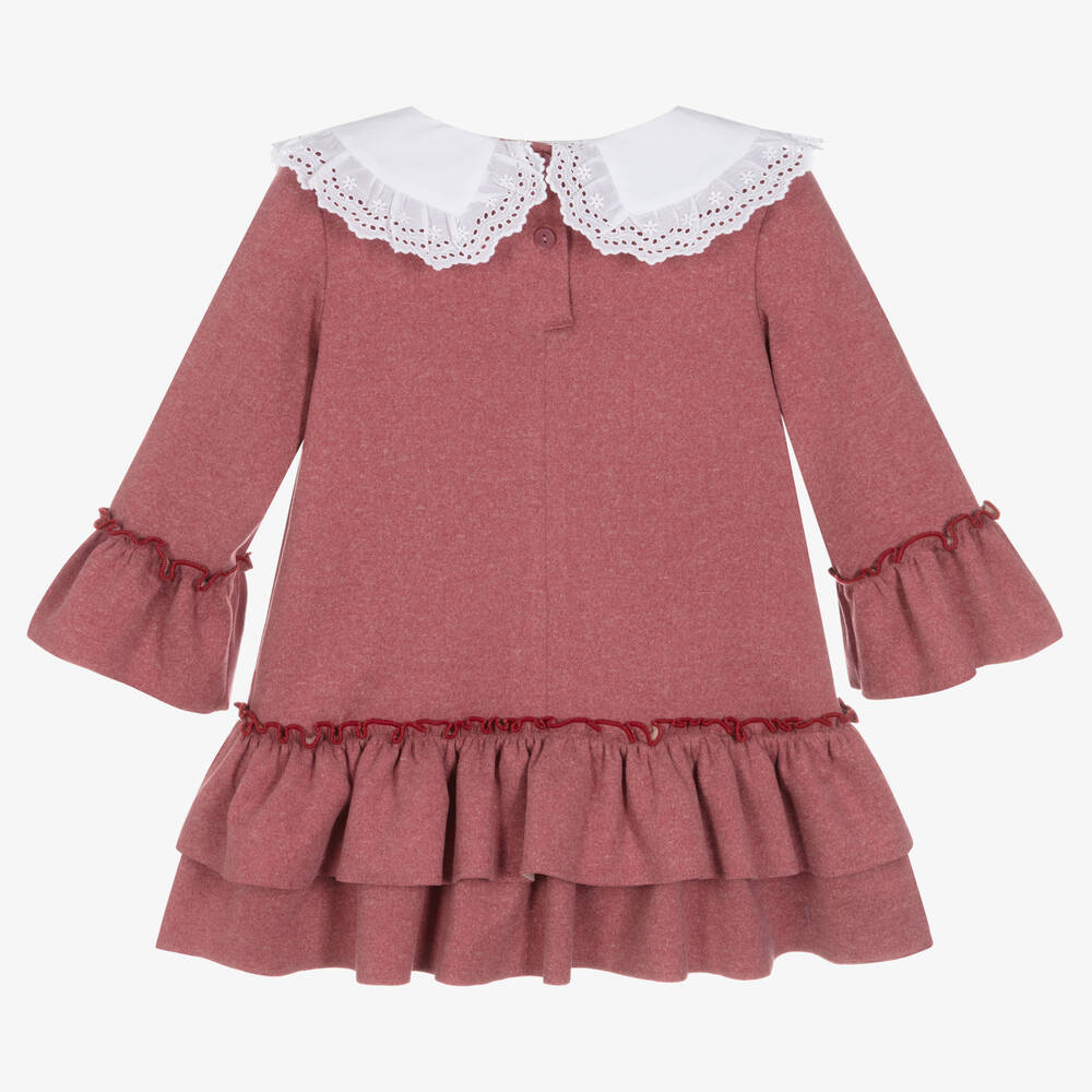 Foque-Розовое платье с большим воротником для девочек | Childrensalon Outlet