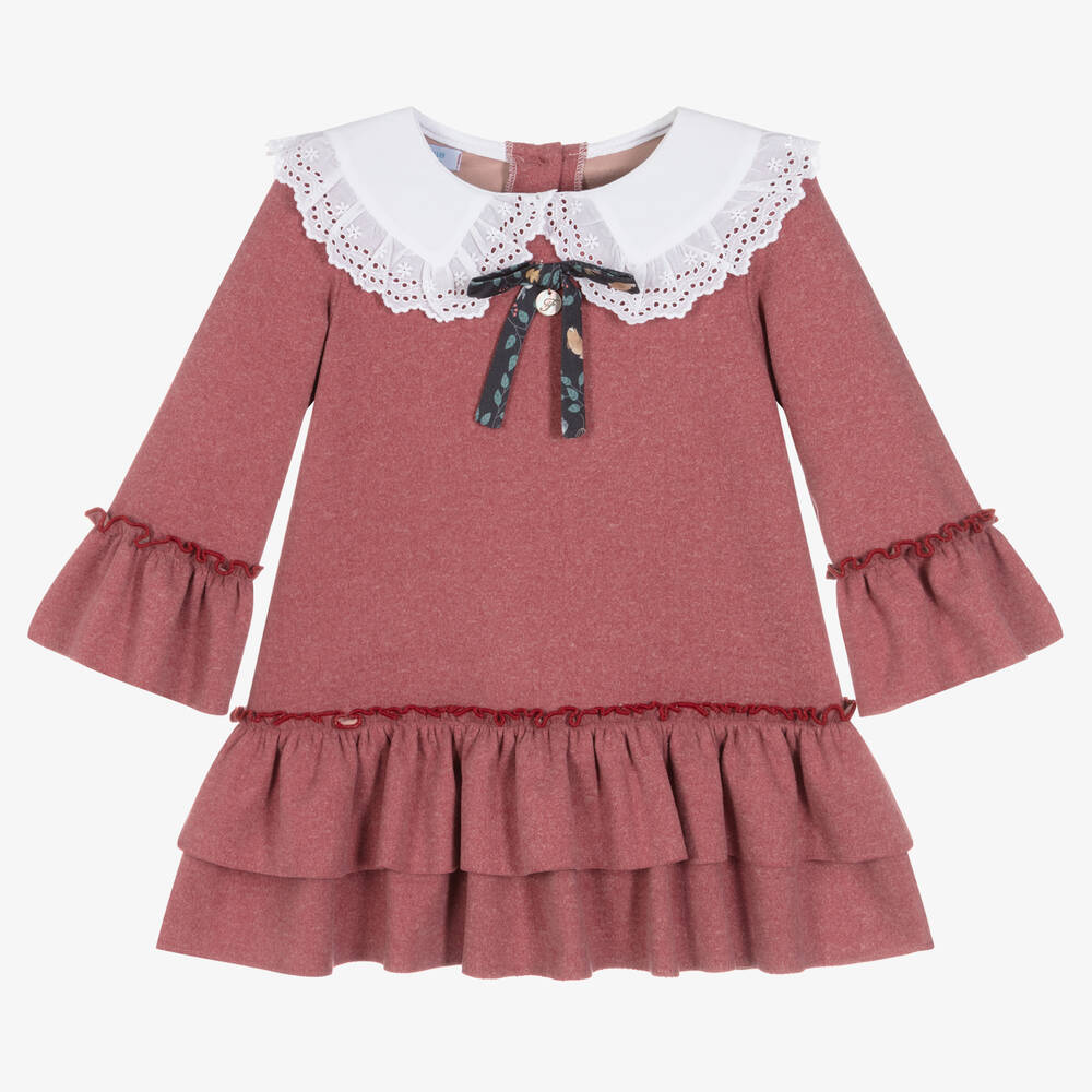 Foque - Girls Pink Collar Dress | Childrensalon