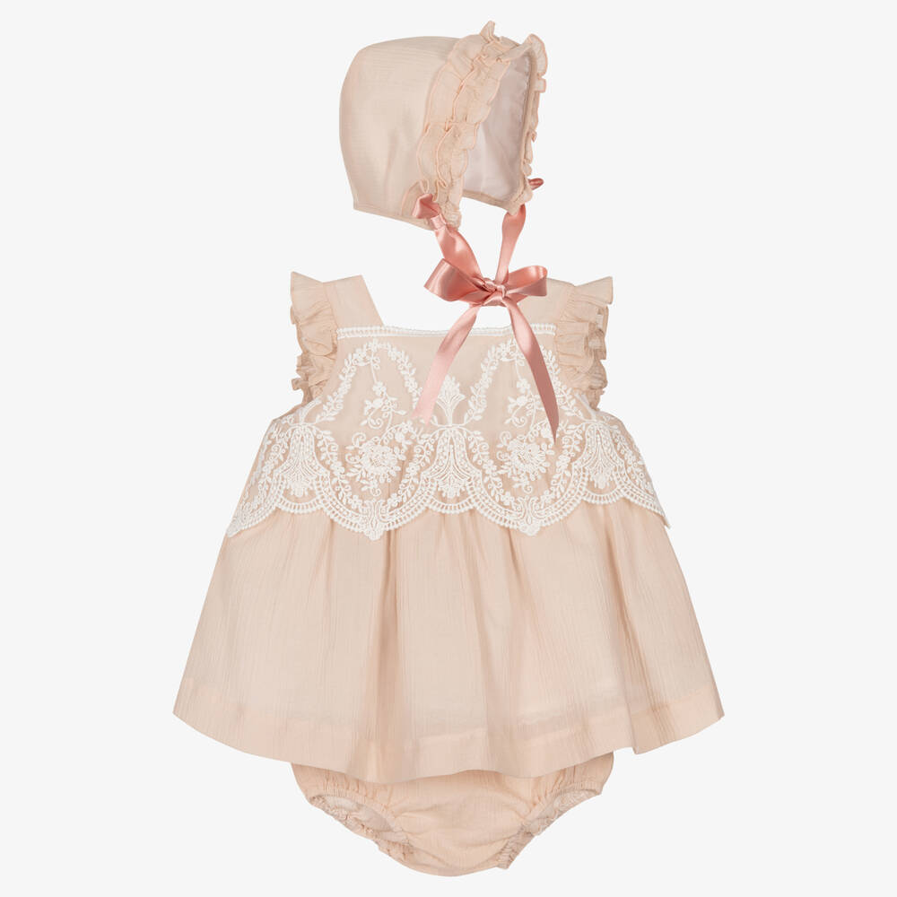 Foque - Розовый комплект из хлопка с платьем | Childrensalon