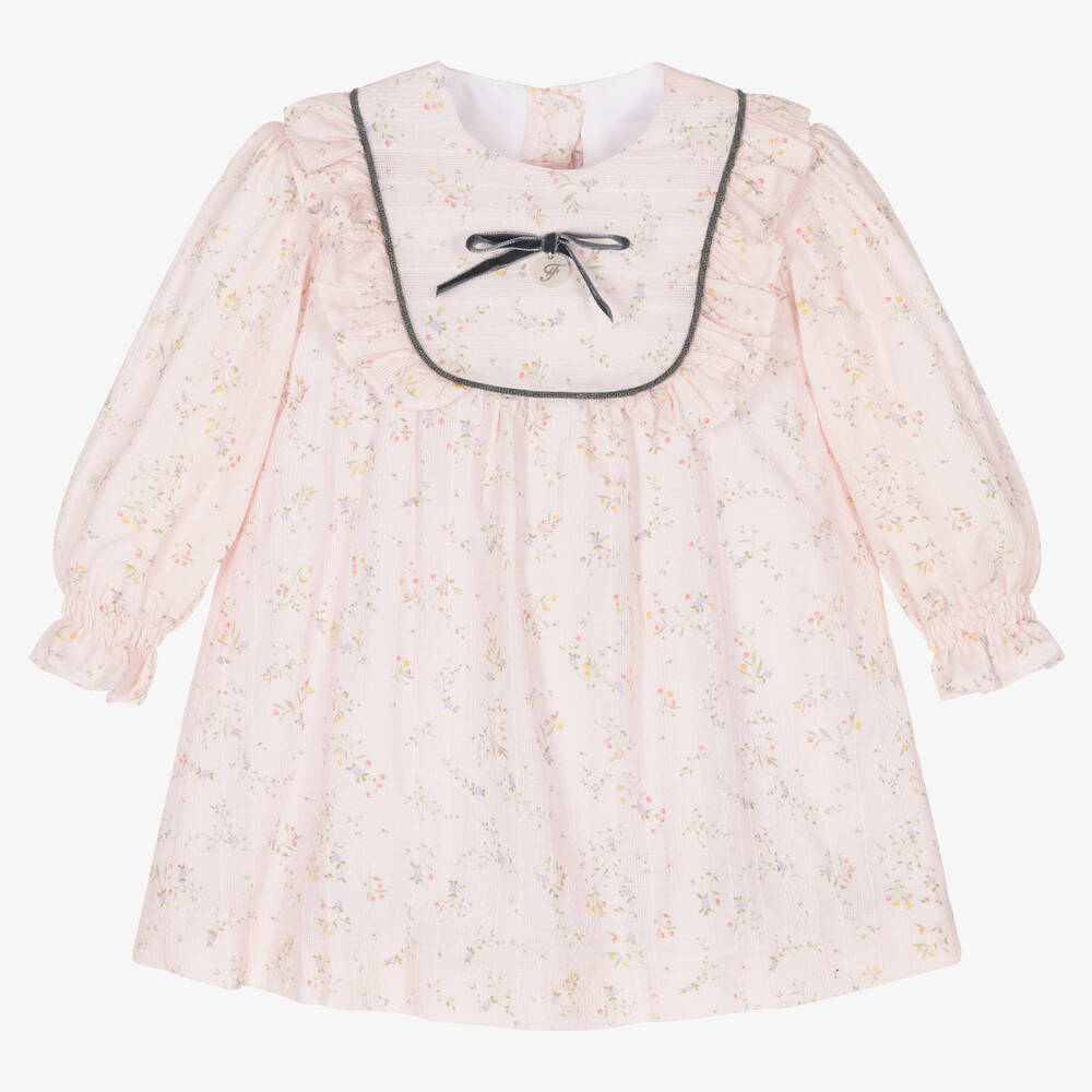 Foque-Розовое хлопковое платье в цветочек | Childrensalon Outlet