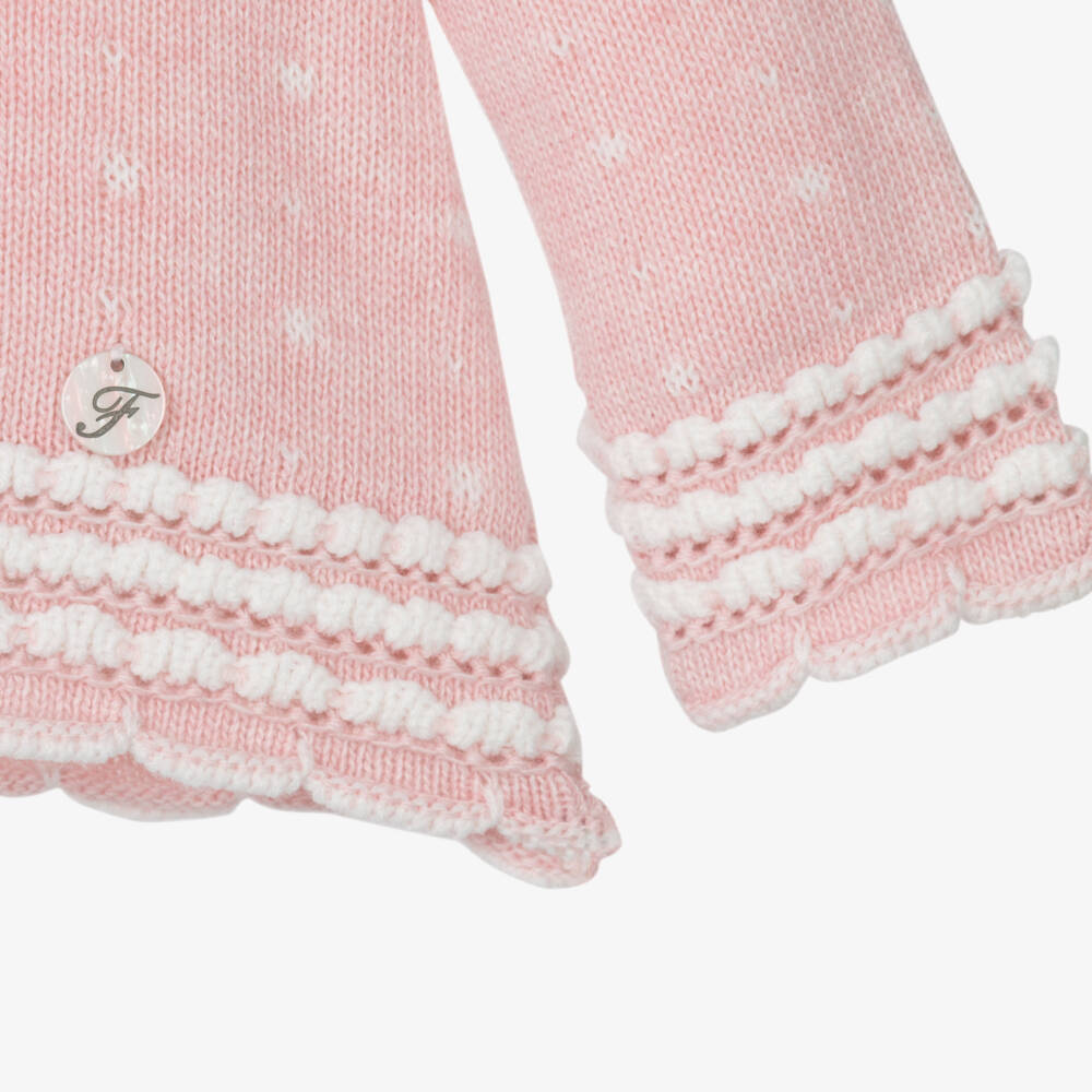Foque-Girls Pink Knit and Floral Set | Childrensalon Outlet