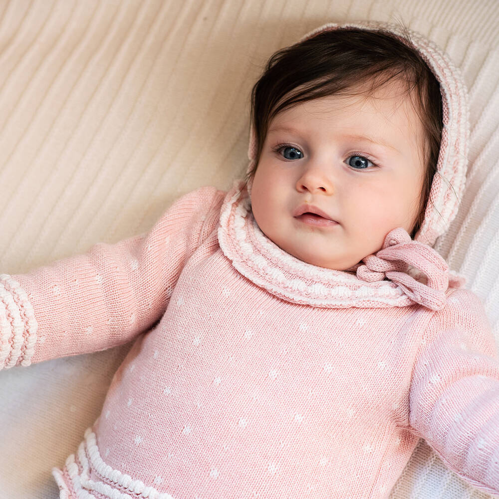 Foque-Girls Pink Knit and Floral Set | Childrensalon Outlet