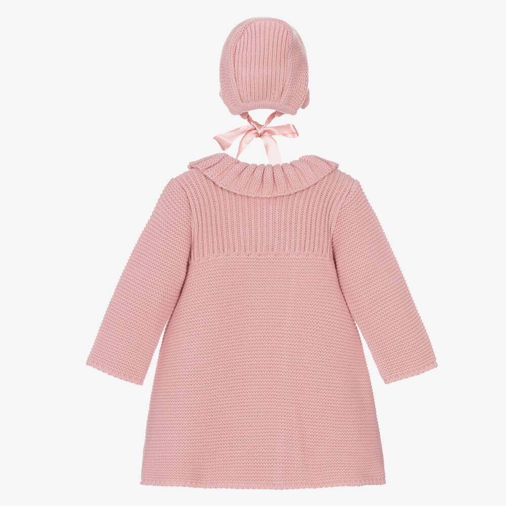 Foque-Girls Pink Knitted Coat Set | Childrensalon Outlet