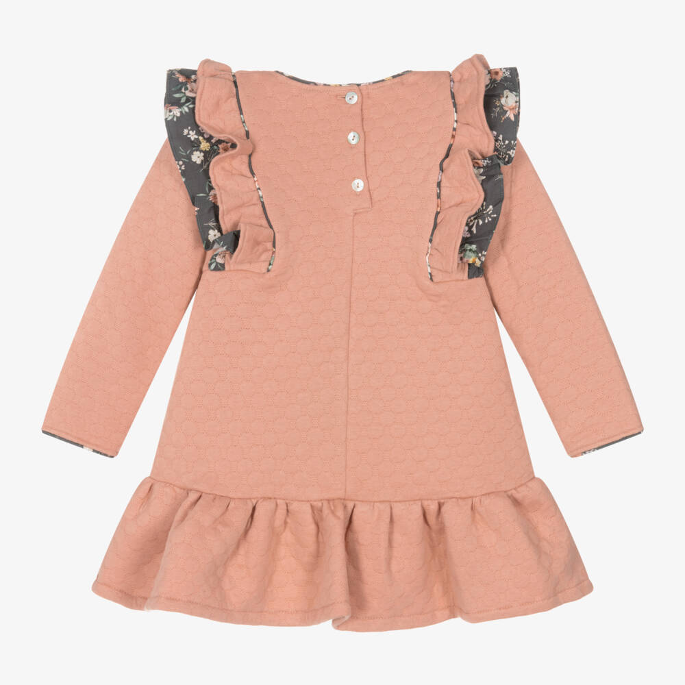 Foque-Girls Pink Quilted Jersey Dress | Childrensalon Outlet