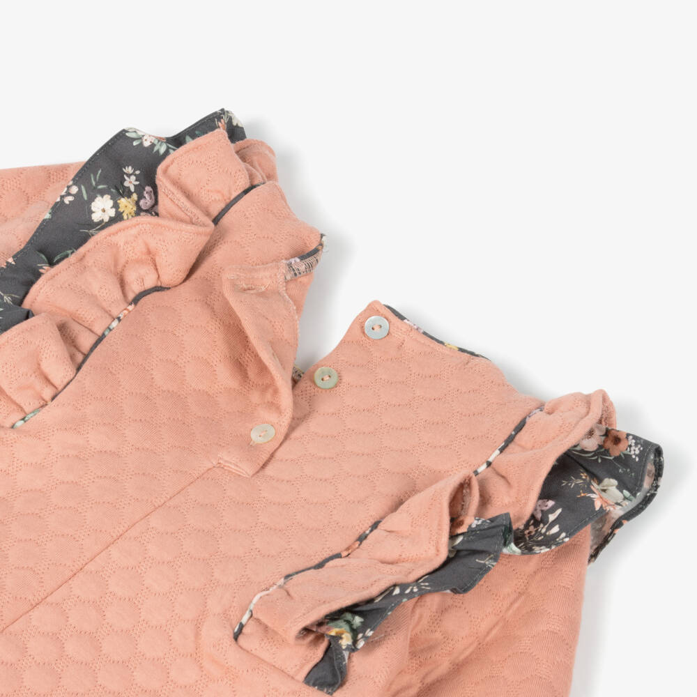 Foque-Girls Pink Quilted Jersey Dress | Childrensalon Outlet