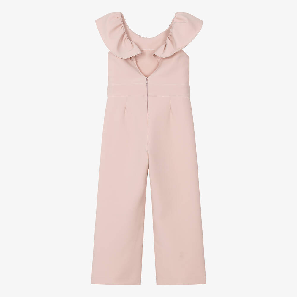 Foque-Girls Pink Ruffle Jumpsuit | Childrensalon Outlet