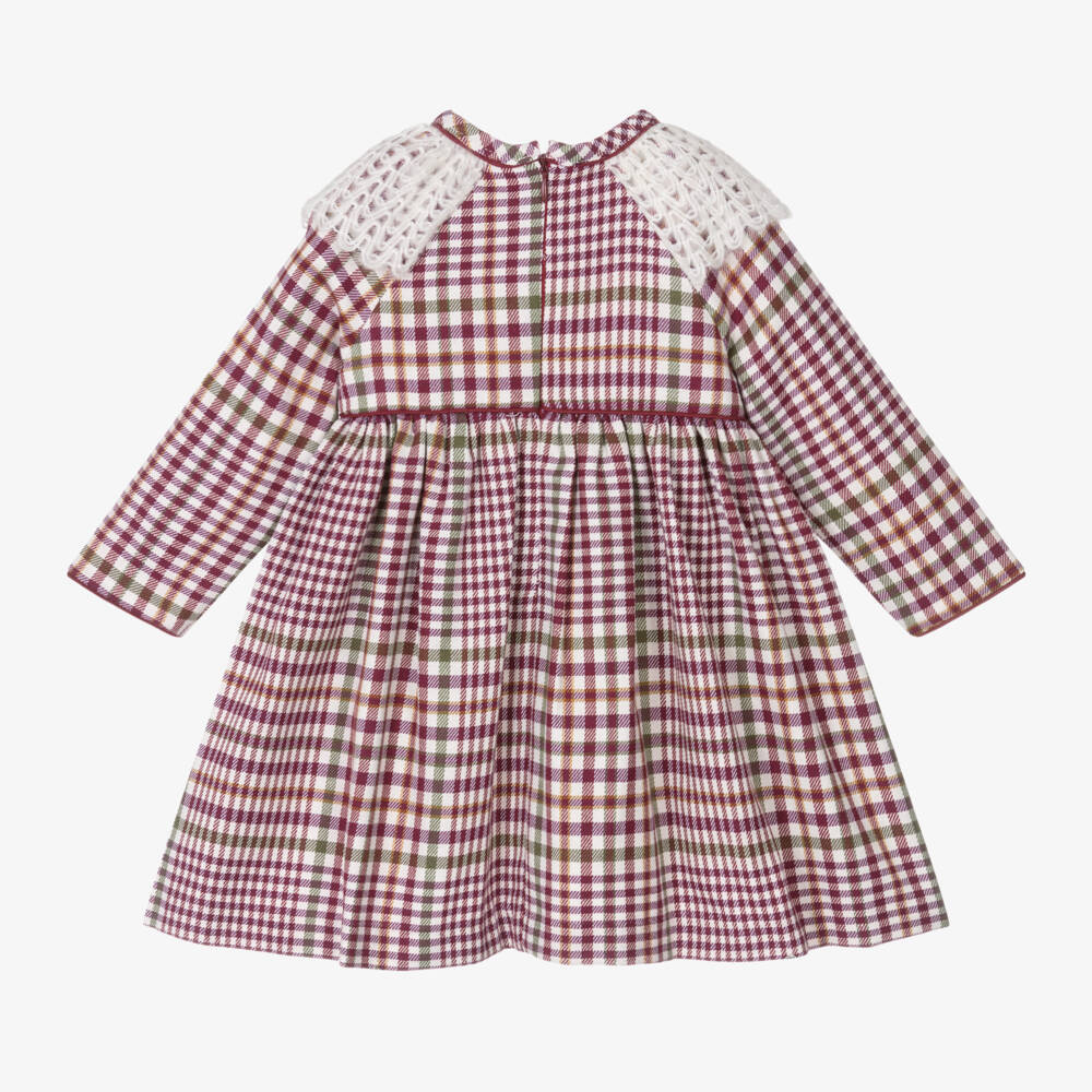 Foque-فستان بياقة محبوكة كاروهات لون بنفسجي | Childrensalon Outlet