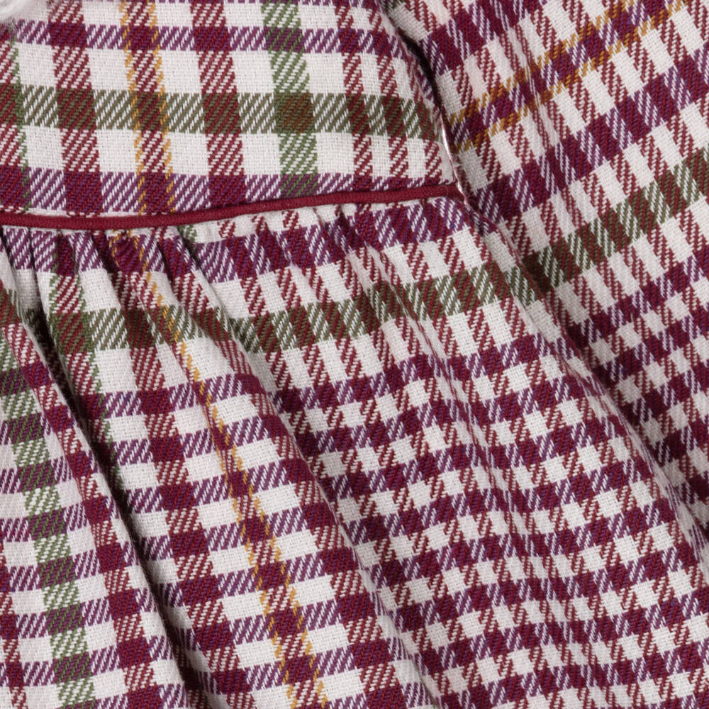 Foque-فستان بياقة محبوكة كاروهات لون بنفسجي | Childrensalon Outlet