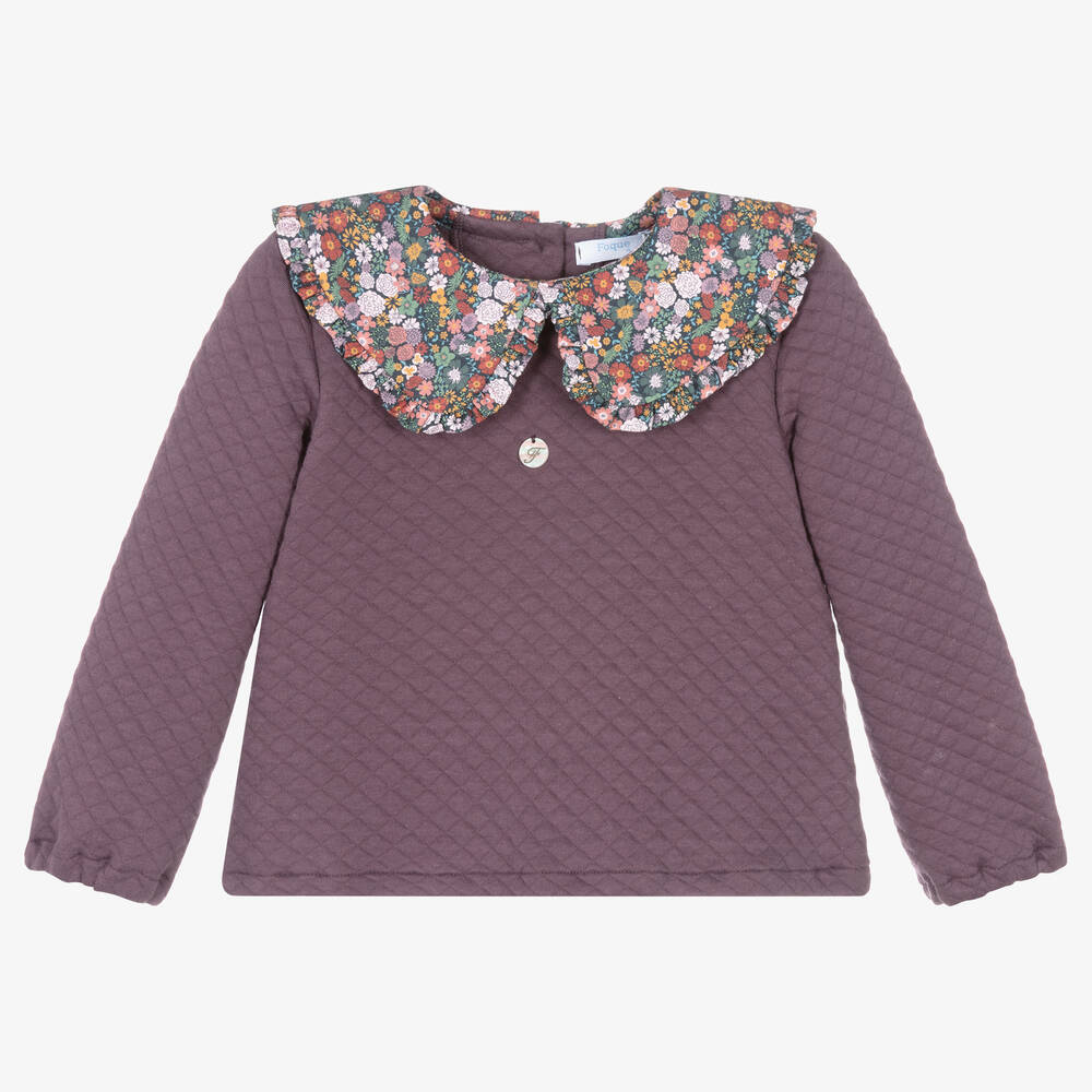 Foque - Girls Purple Cotton Sweatshirt | Childrensalon