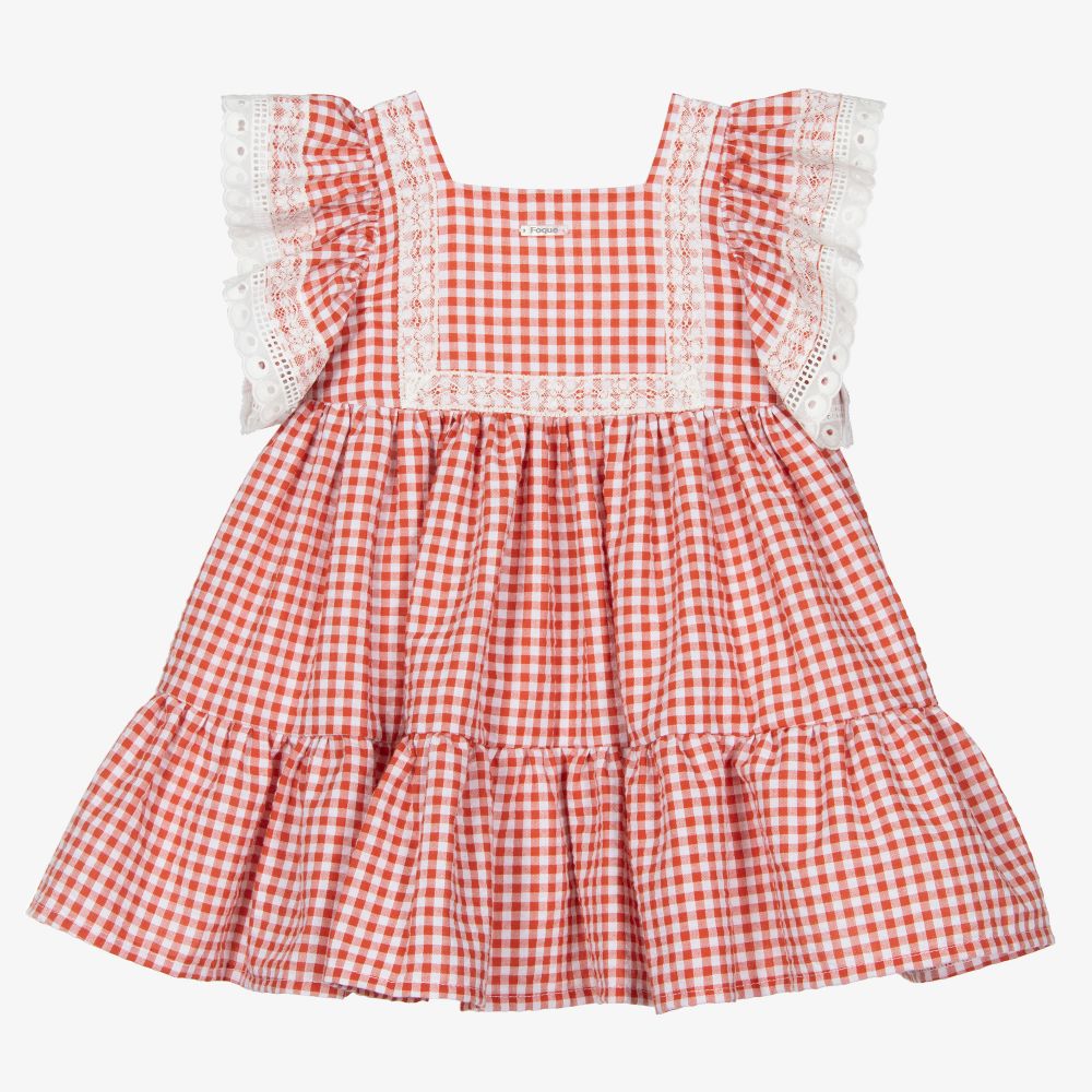 Foque - Rotes Kleid mit Vichykaros (M) | Childrensalon