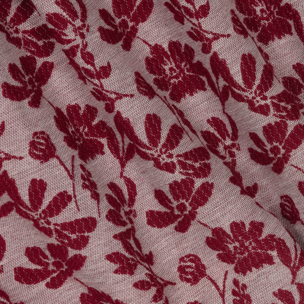 Foque-فستان بطبعة ورود جاكارد ومخمل لون أحمر | Childrensalon Outlet