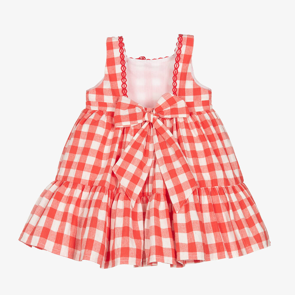 Foque - Girls Red & White Checked Dress | Childrensalon Outlet