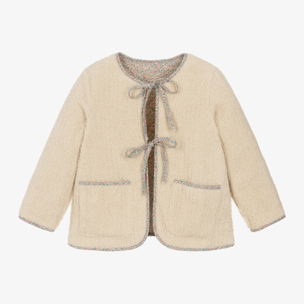 Foque-Girls Reversible Borg Floral Jacket | Childrensalon Outlet