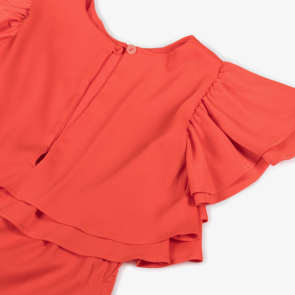 Foque-Атласный комбинезон с крылышками для девочек в алом цвете | Childrensalon Outlet