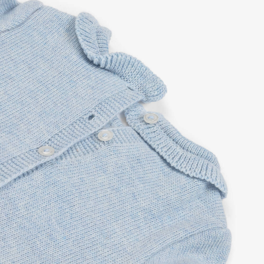 Foque-Girls Soft Blue Sheep Knit Dress | Childrensalon Outlet