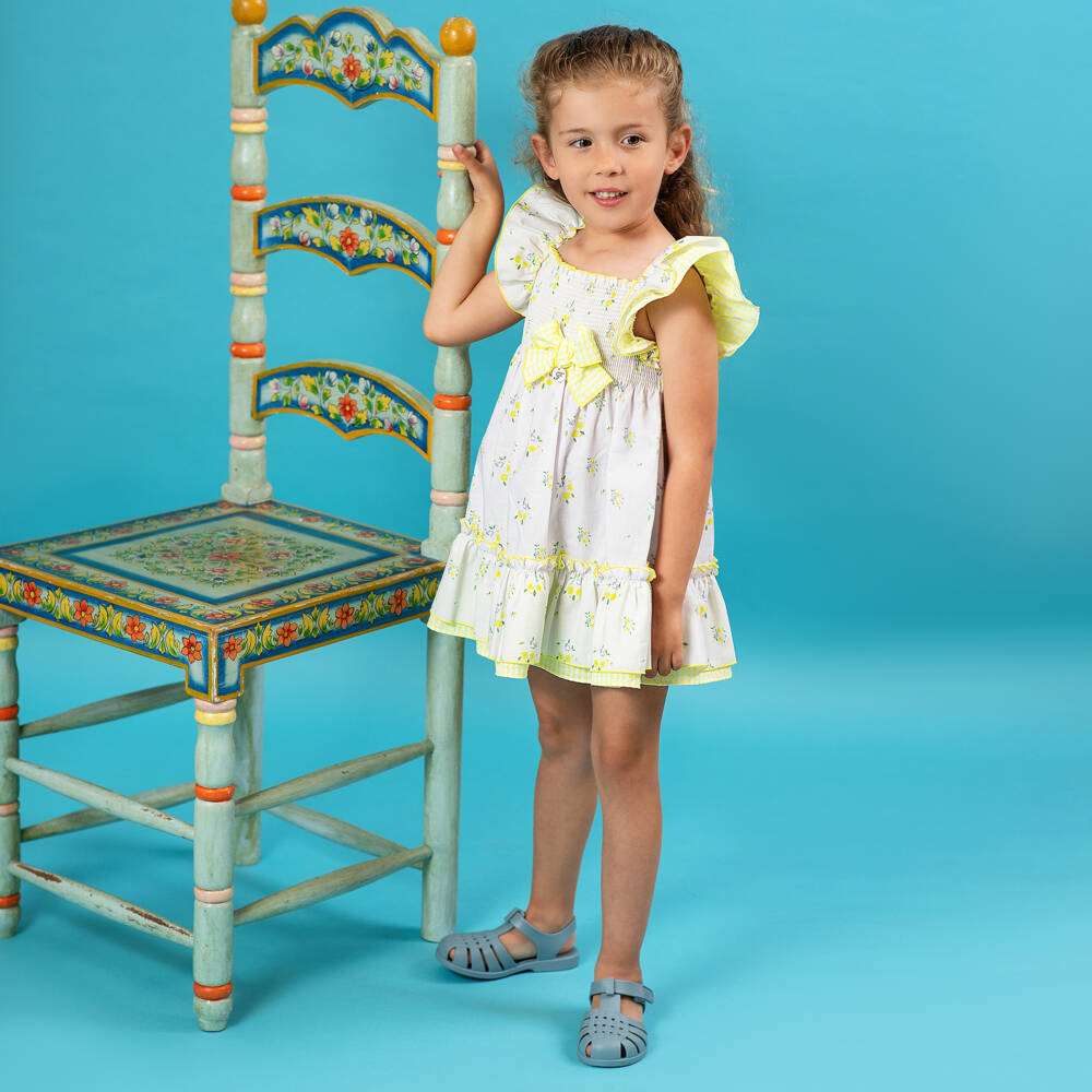 Foque-فستان بناتي ناعم من البوبلين بنقشة الأزهار | Childrensalon Outlet