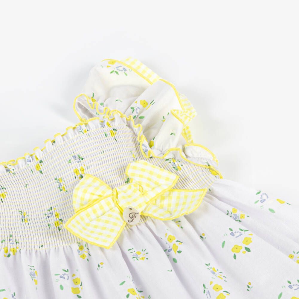 Foque-فستان بناتي ناعم من البوبلين بنقشة الأزهار | Childrensalon Outlet