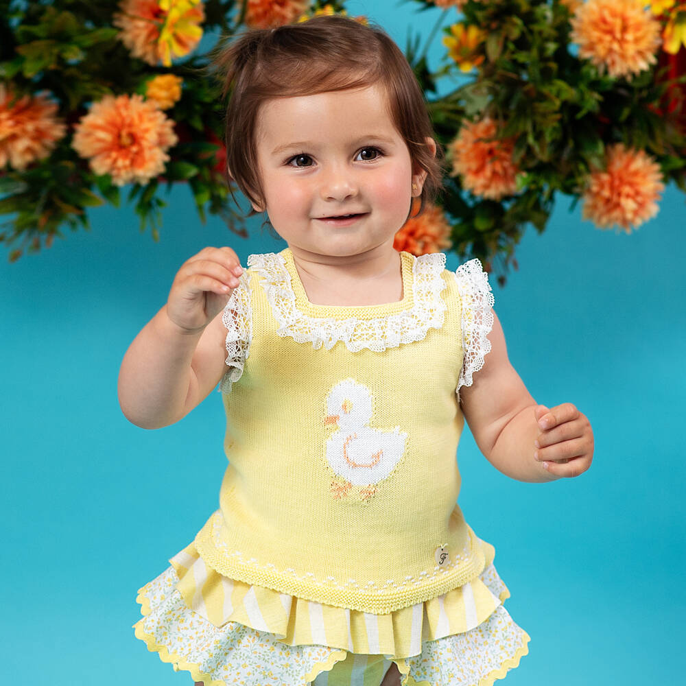 Foque-Girls Sunny Striped Bloomer Ensemble | Childrensalon Outlet