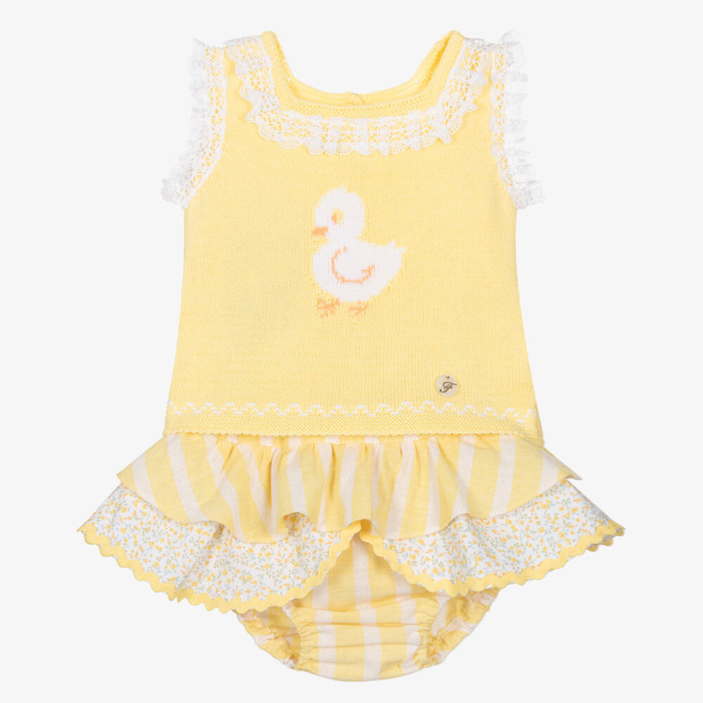 Foque-Girls Sunny Striped Bloomer Ensemble | Childrensalon Outlet