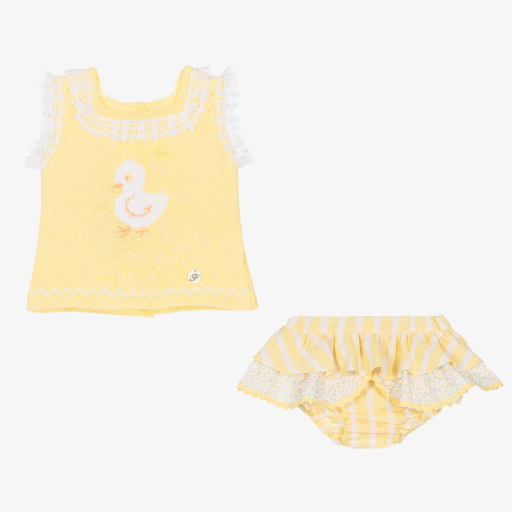 Foque-Girls Sunny Striped Bloomer Ensemble | Childrensalon Outlet
