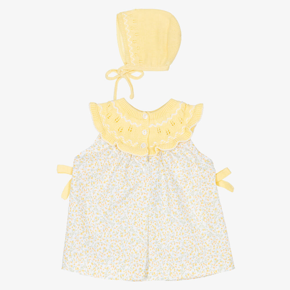 Foque-Girls Sunshine Floral Cotton Ensemble | Childrensalon Outlet