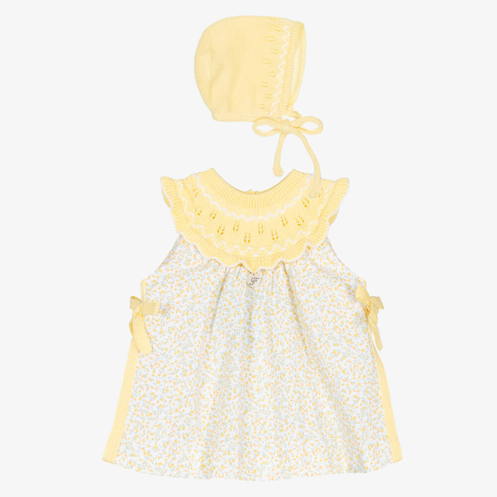 Foque-Girls Sunshine Floral Cotton Ensemble | Childrensalon Outlet